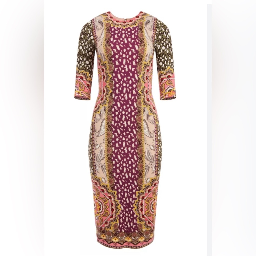 NWT- Alice + Olivia "Delora" multi-print dress.size 2